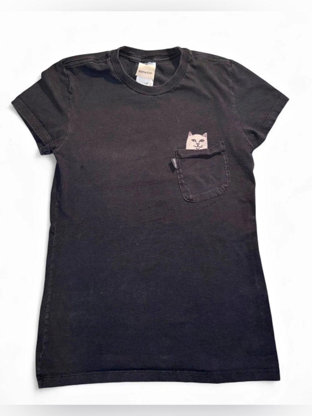 RIPNDIP Lord Nermal Pocket Tee Graphic T-Shirt Black & Pink Small